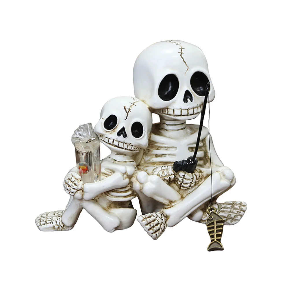 Parent Of Plant - Patung Tengkorak Orang Tua-Anak untuk Halloween,