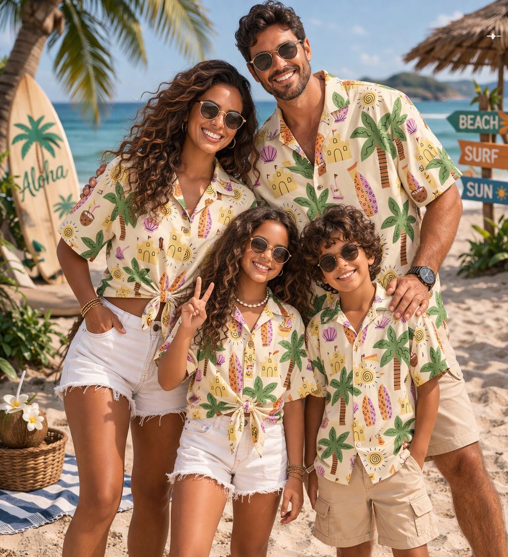 Parent Of Plant - Kemeja Anak Hawaii Motif Bunga dan
