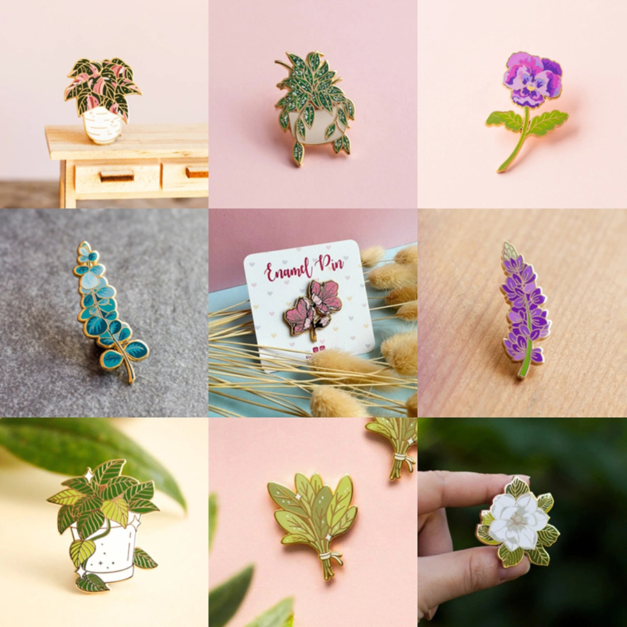 Philodendron Pink Princess - Putri Merah Muda Philodendron, Pin Enamel