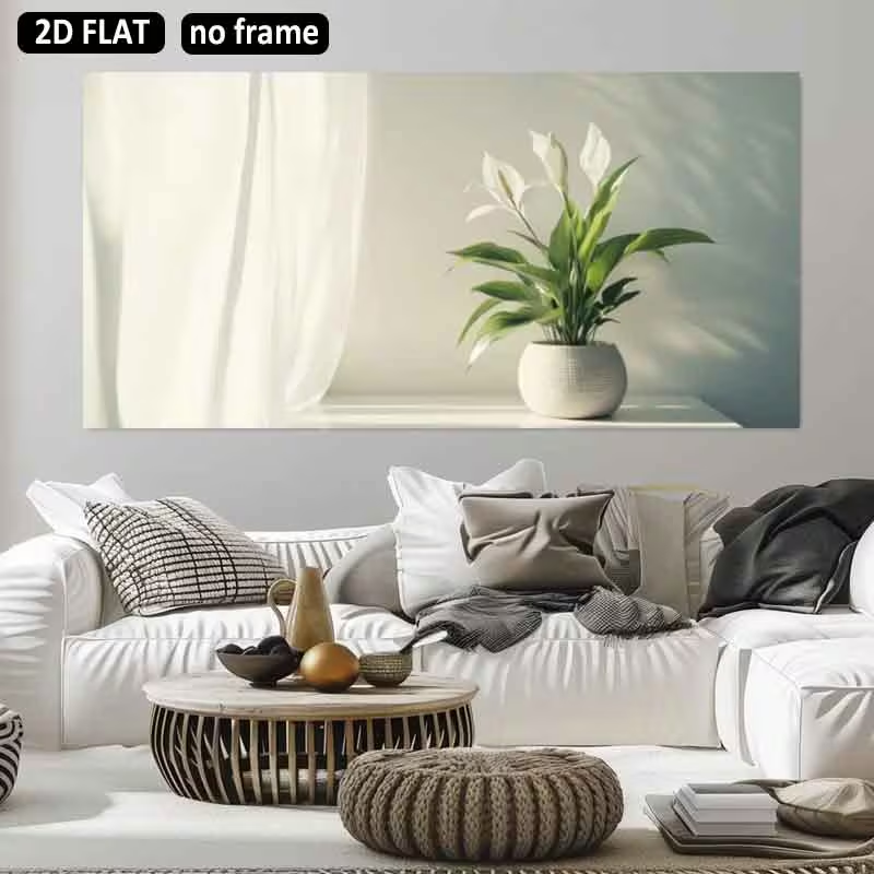 Peace Lily White - 1 Buah (Tanpa Bingkai), 2D Datar,