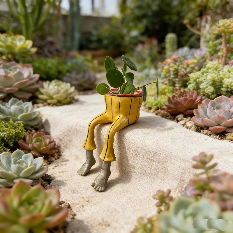 Parent Of Plant - Pot Keramik Unik Bentuk Kaki Duduk,