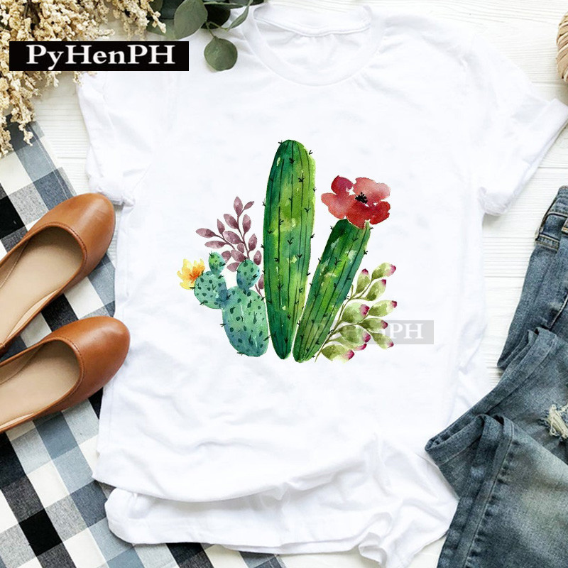Kaos Wanita Motif Kaktus Lenga - Parent Of Plant ulasan dan harga